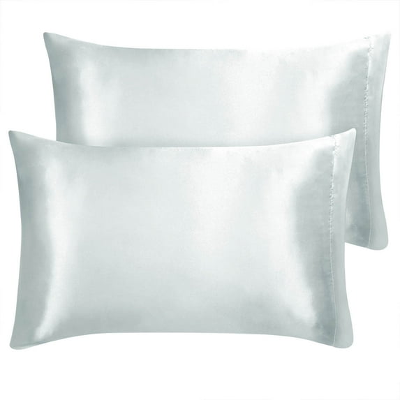 Unique Bargains Satin Pillowcases Silky Covers Silver Grey 20"x60"