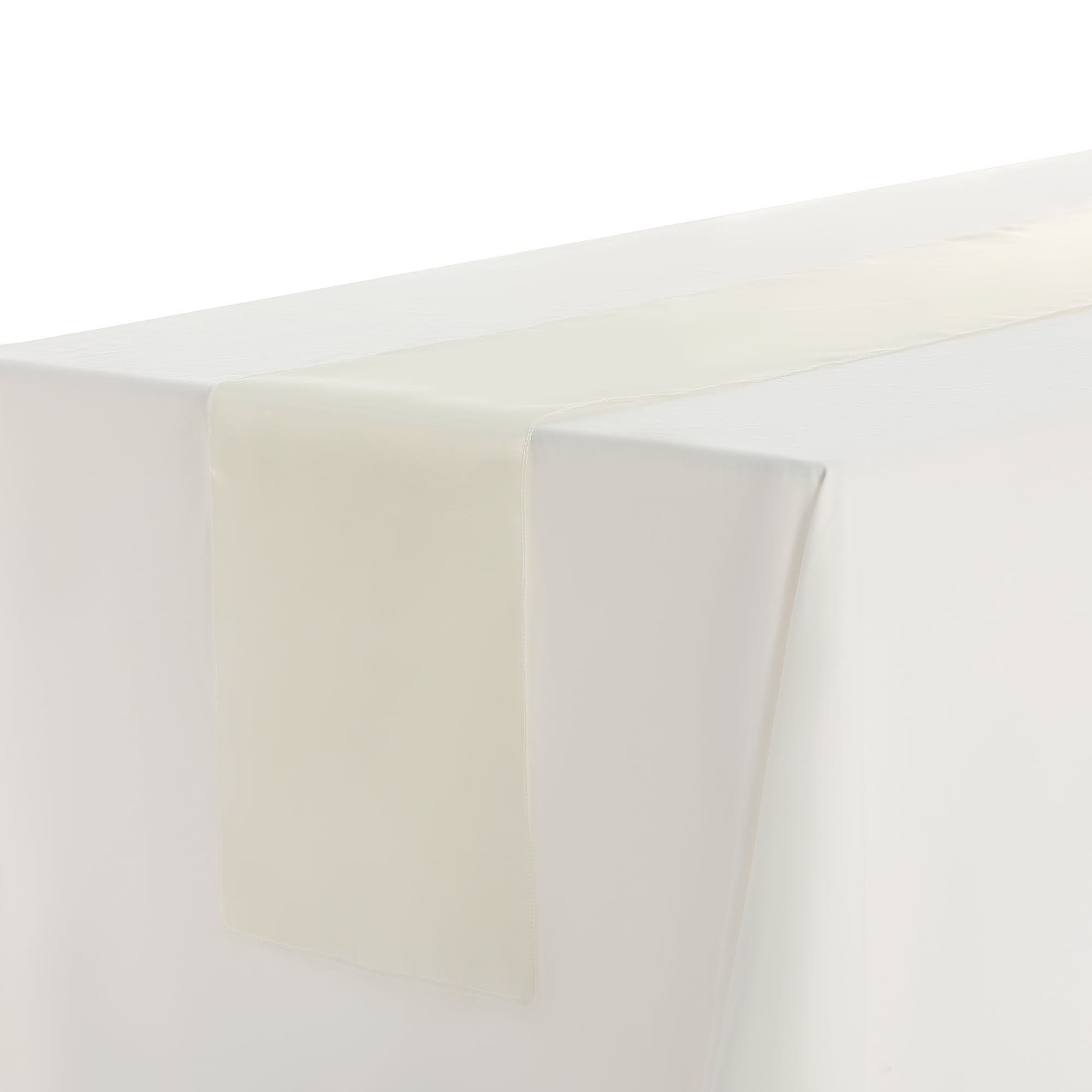 Unique Bargains Satin Silk Polyester Table Runners for Wedding Parties (10 Count) Beige 12"x108"