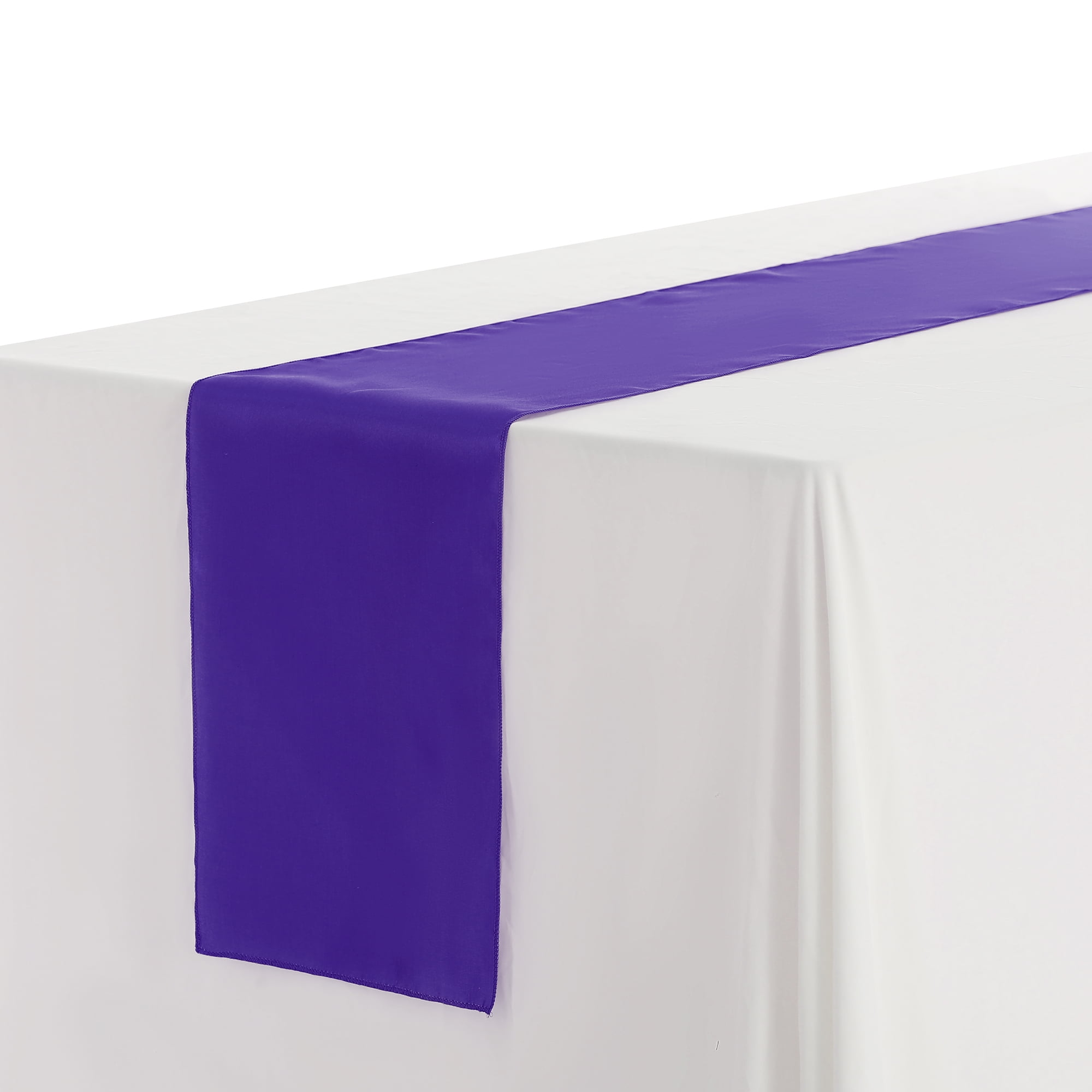 Unique Bargains Satin Silk Polyester Table Runners for Wedding Parties (10 Count) Dark Purple 12"x108"