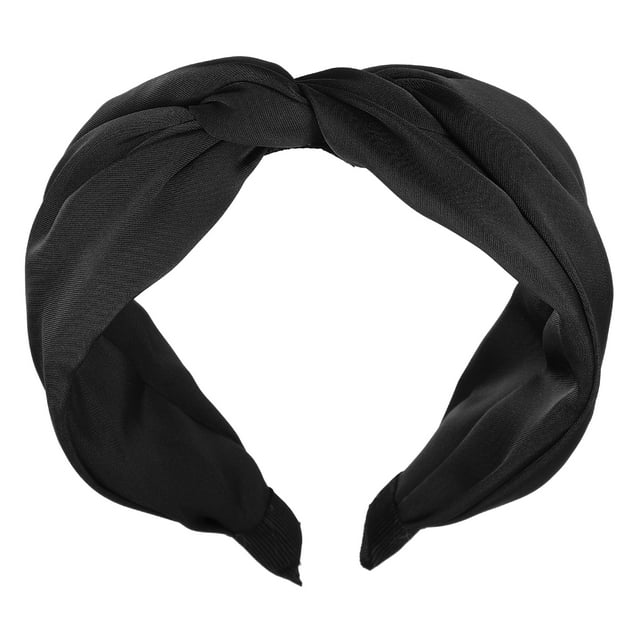 Unique Bargains Satin Twist Headband Hairband for Women Black 1.97 Inch ...