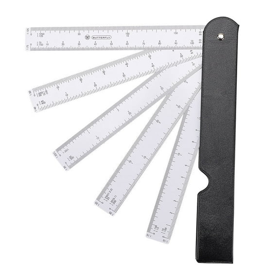 Unique Bargains Scale Ruler Plastic Foldable Architect Engineer Metric Scale Ruler