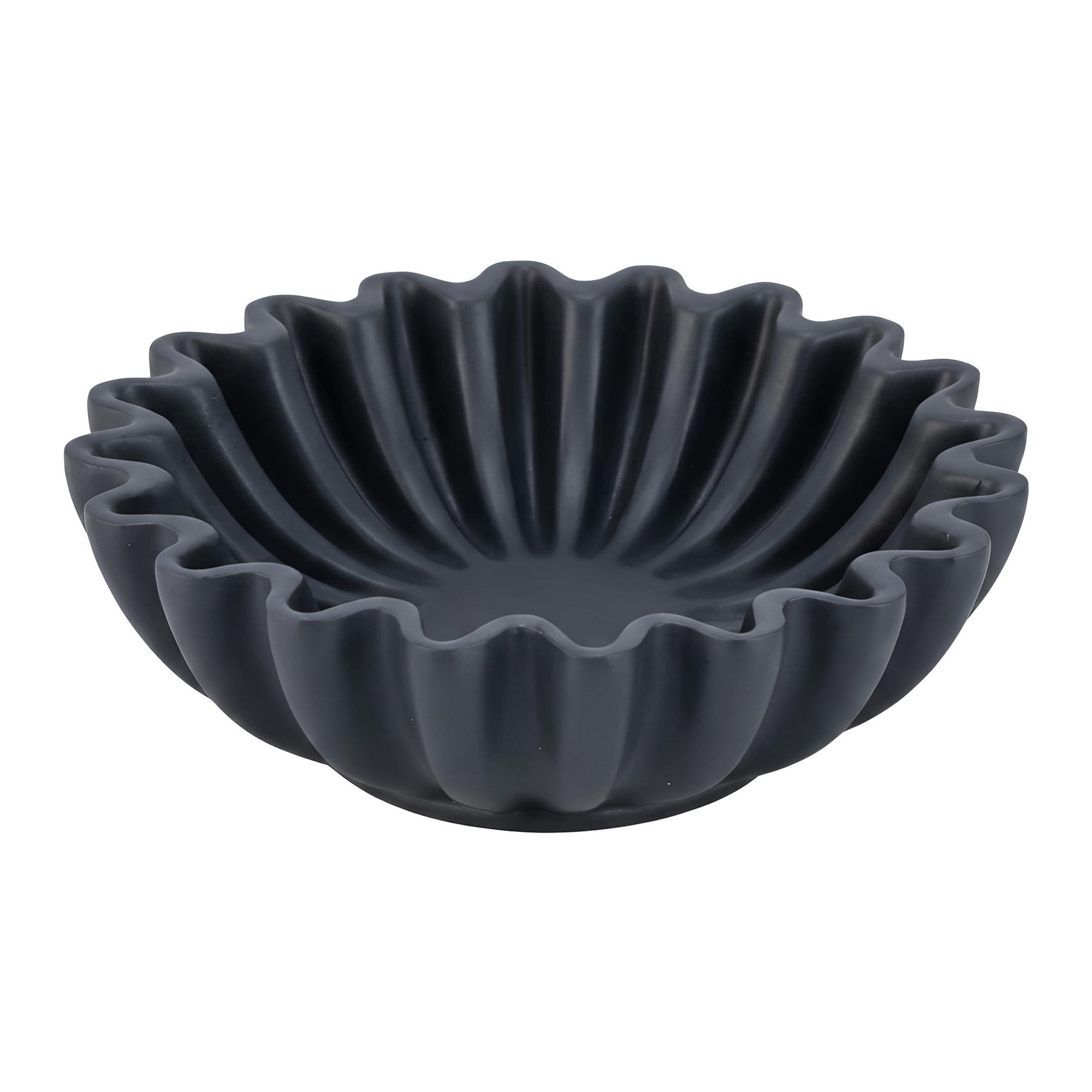 Unique Bargains Scalloped Modern Fluted Fruit Basket Wavy Bowl Dark Brown 11*11*3.9inch