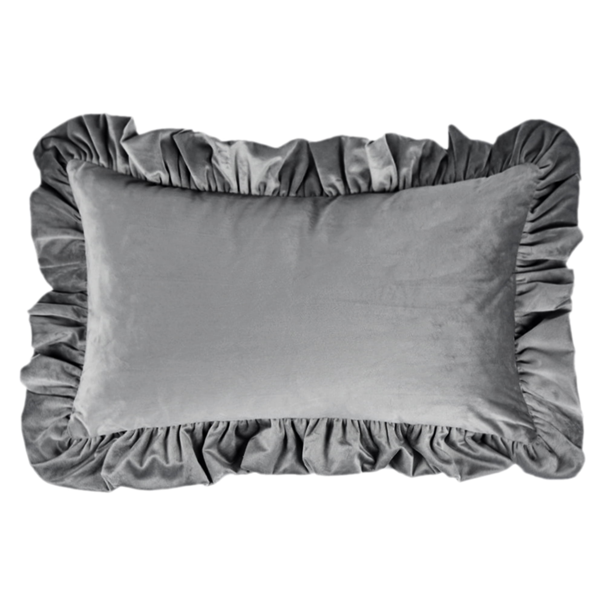 Unique Bargains Scalloped Square Outdoor Throw Pillow Covers Grey 12" x 20"