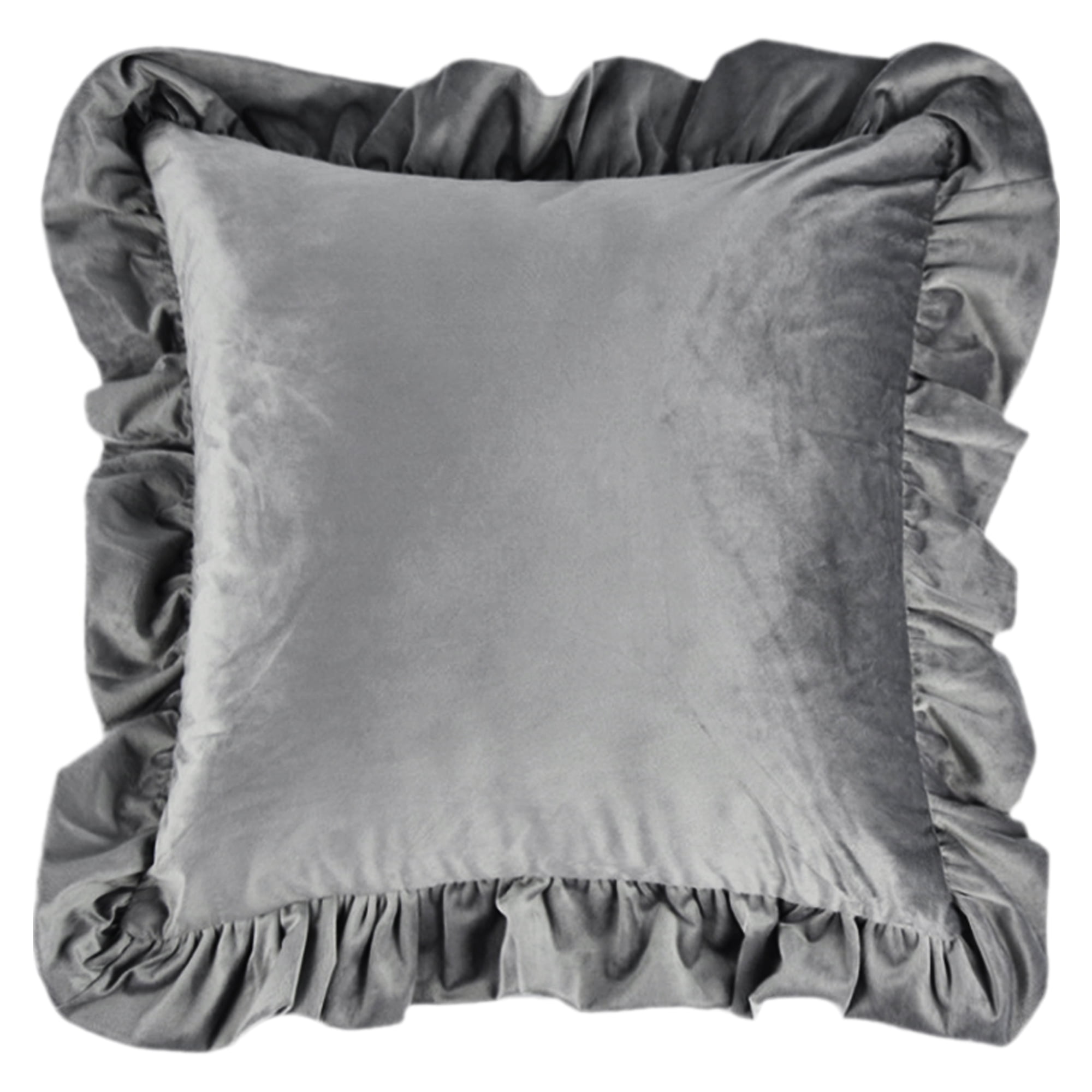 Unique Bargains Scalloped Square Outdoor Throw Pillow Covers Grey 18" x 18"