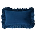 thumbnail image 1 of Unique Bargains Scalloped Square Outdoor Throw Pillow Covers Navy Blue 12" x 20", 1 of 6