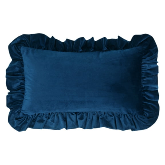 Unique Bargains Scalloped Square Outdoor Throw Pillow Covers Navy Blue 12" x 20"