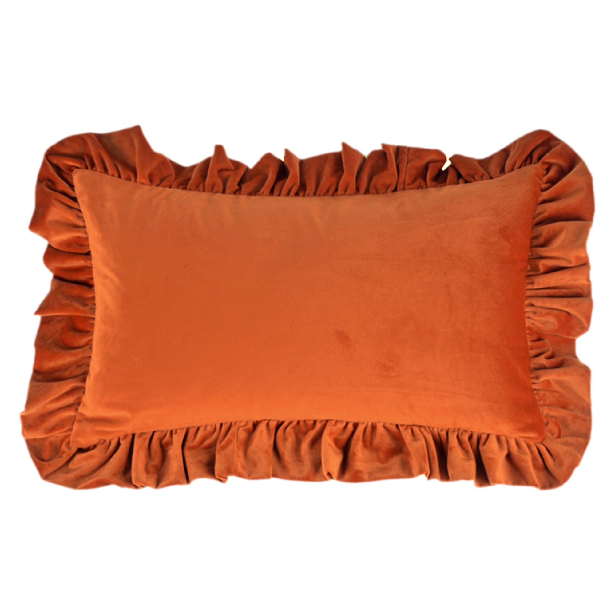 Unique Bargains Scalloped Square Outdoor Throw Pillow Covers Orange 12" x 20"