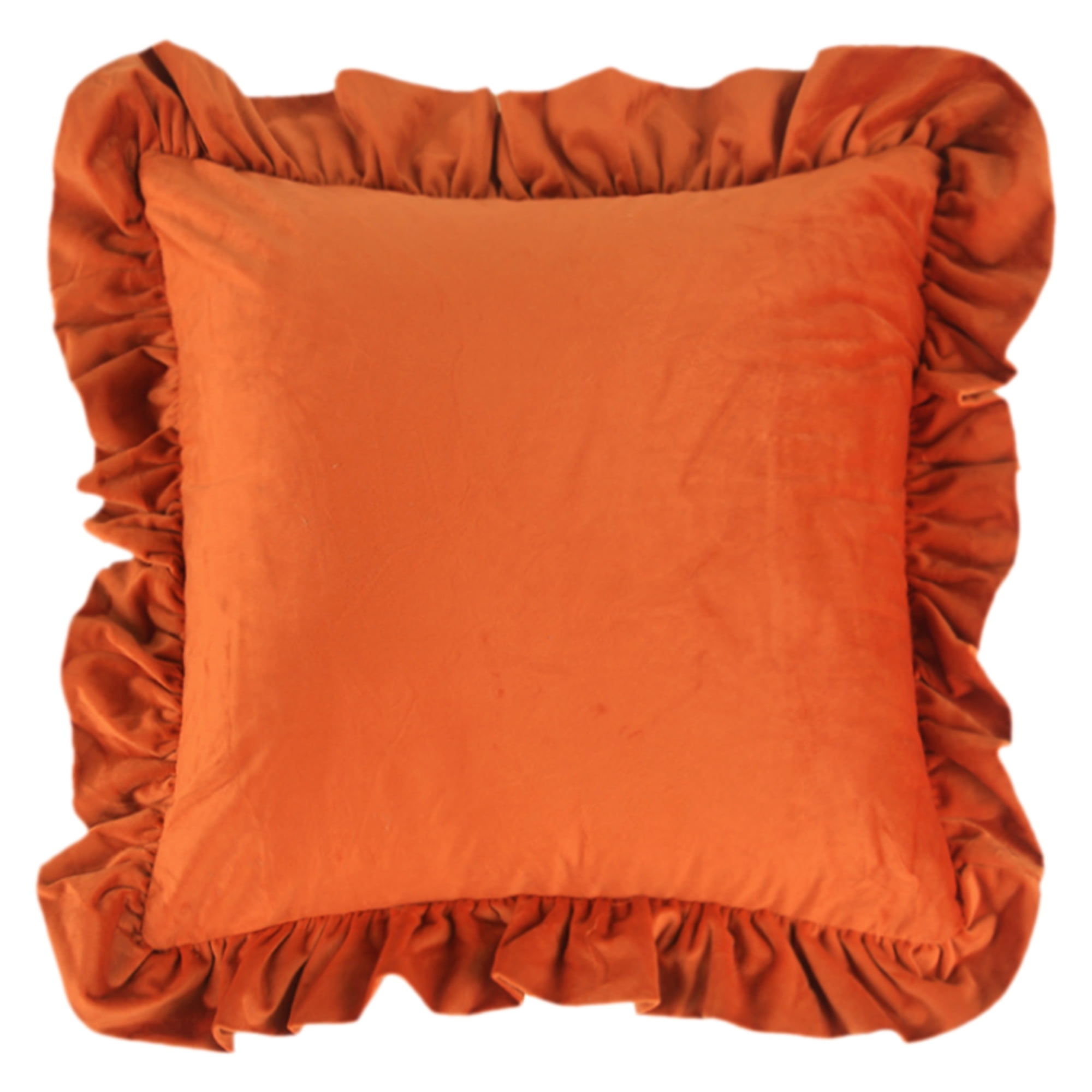 Unique Bargains Scalloped Square Outdoor Throw Pillow Covers Orange 18" x 18"