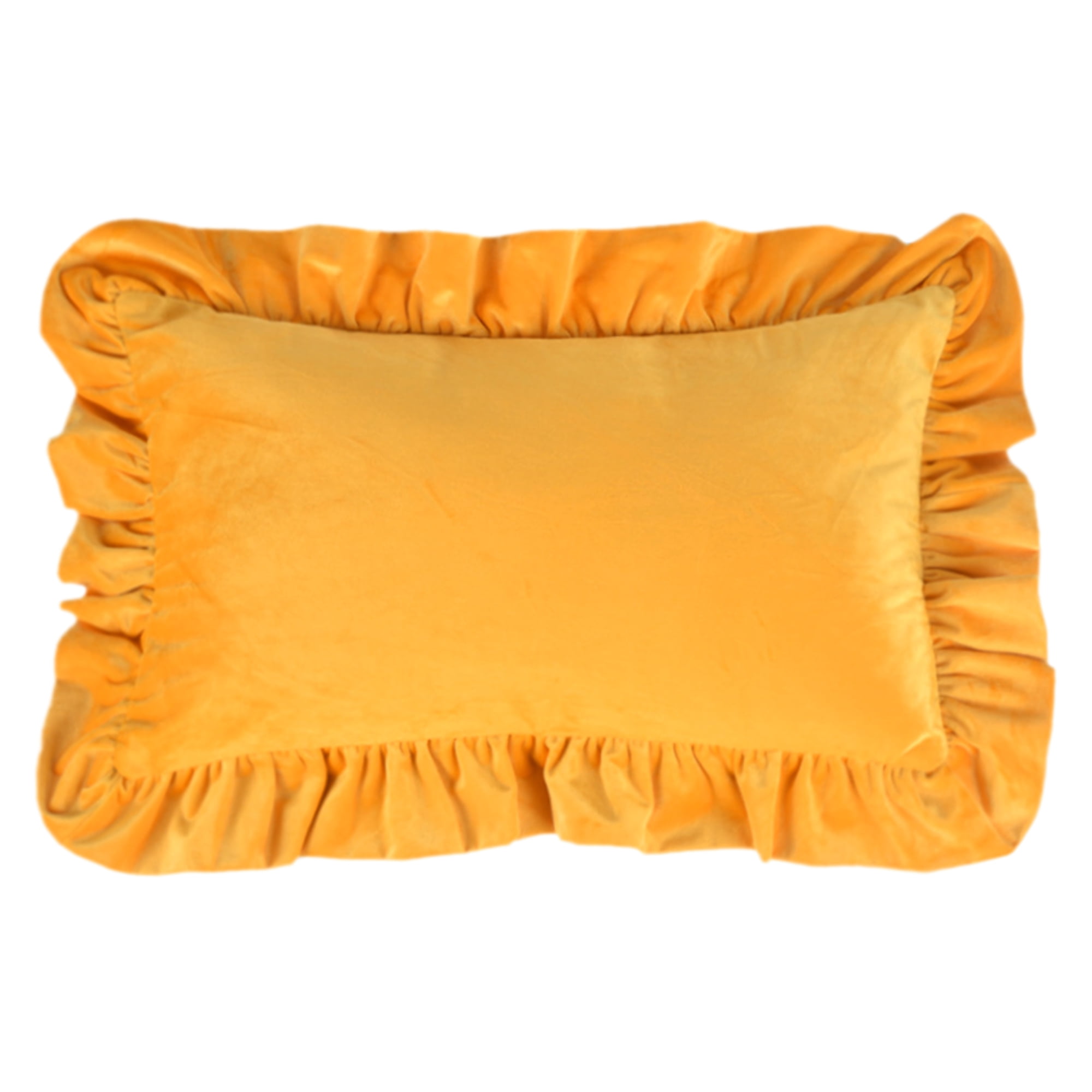 Unique Bargains Scalloped Square Outdoor Throw Pillow Covers Yellow 12" x 20"