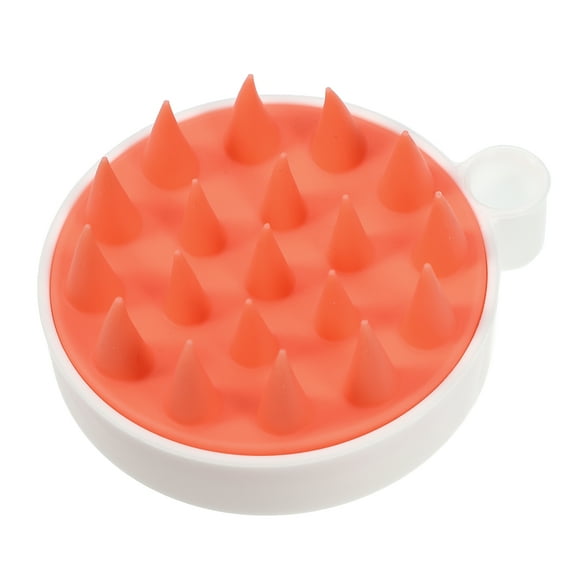 Unique Bargains Scalp Massager Hair Care Scalp Massager Shampoo Brush 3.62"x3.07"x1.38" Massager Tools White Orange