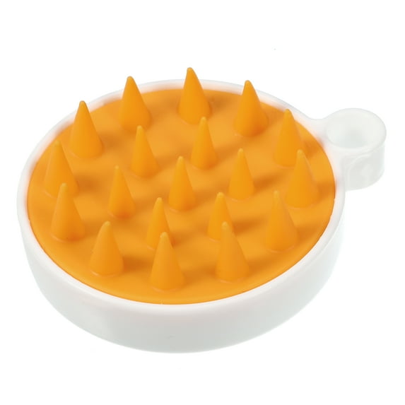 Unique Bargains Scalp Massager Hair Care Scalp Massager Shampoo Brush 3.74"x3.15"x1.77" Massager Tools Orange