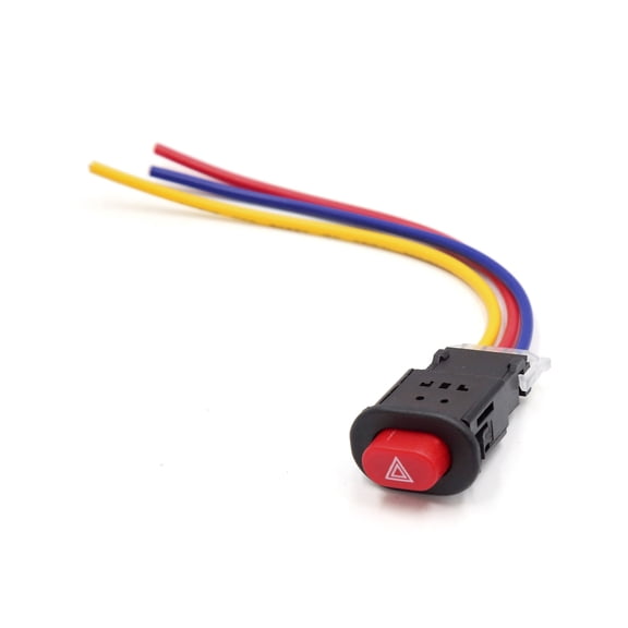 Unique Bargains Scooter Motorcycle 3 Wired Red Push Button Double Flash Warning Switch 12V 24V