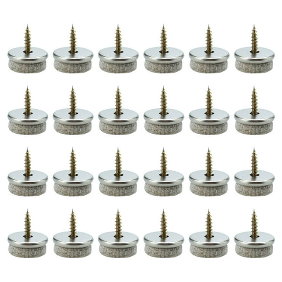 Unique Bargains Screw Felt Glider Furniture Pads DIY Leg Feet Protector 22mm 7/8" Dia 24Pcs