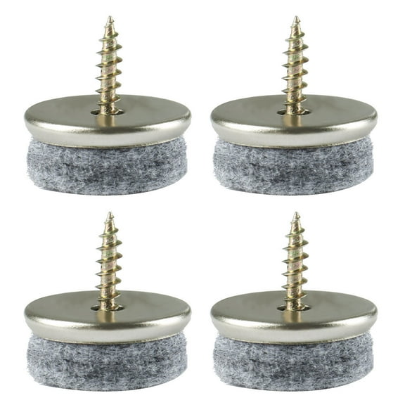 Unique Bargains Screw Felt Glider Furniture Pads DIY Leg Feet Protectors 24mm 1" Dia 4Pcs