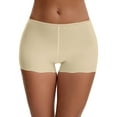 thumbnail image 1 of Unique Bargains Seamless Ice Silk Lace Trim Slip Shorts S Beige Y1, 1 of 6