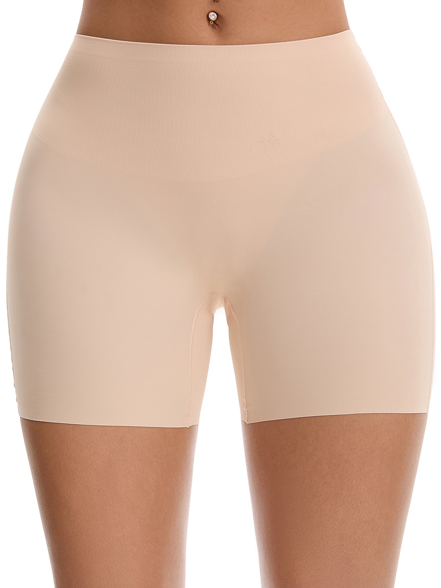 Unique Bargains Seamless Shapewear Slip Shorts Slimming Underwear L Beige