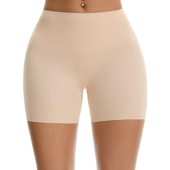 Unique Bargains Seamless Shapewear Slip Shorts Slimming Underwear M Beige