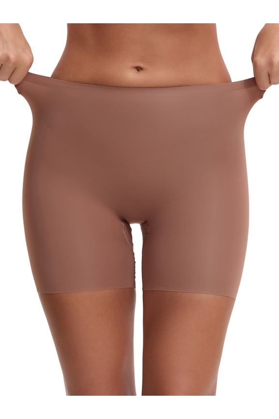 Seamless Tummy Control Butt Lifter Thigh Slimmers Slip Shorts M Brown