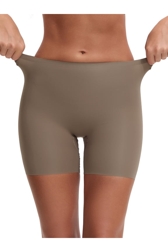Seamless Tummy Control Butt Lifter Thigh Slimmers Slip Shorts S Brown