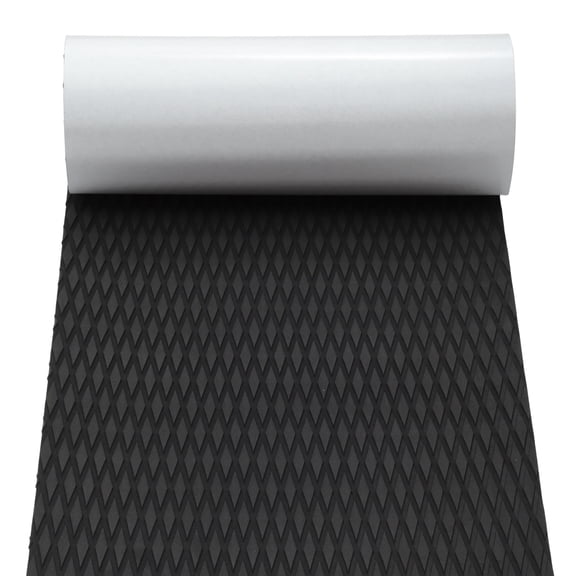 Unique Bargains Self-Adhesive 96" L x 17" W Boat Flooring Strip Cut EVA Foam Sheet Non-Slip Traction Pad for Boats Decking Surfboard Paddle Board Black