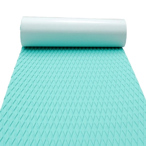 Unique Bargains Self-Adhesive 96" L x 17" W Boat Flooring Strip Cut EVA Foam Sheet Non-Slip Traction Pad for Boats Decking Surfboard Paddle Board Seafoam Green