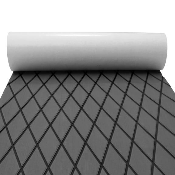 Unique Bargains Self-Adhesive 96" L x 24" W Boat Flooring Strip Cut EVA Foam Sheet Non-Slip Traction Pad for Boats Decking Surfboard Paddle Dark Gray with Black Line