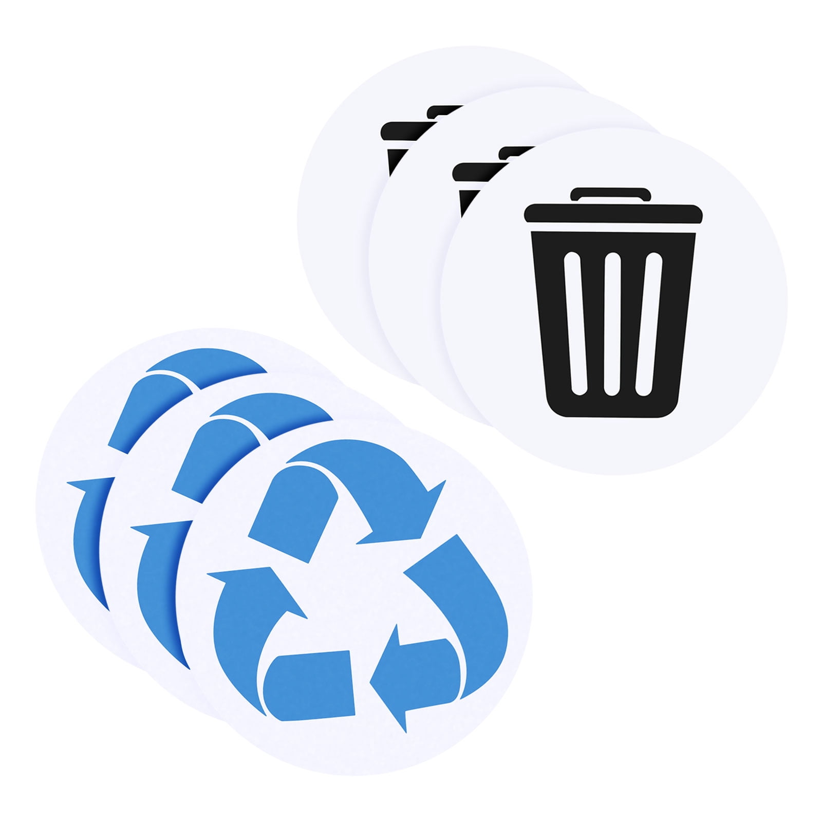 Unique Bargains Self-Adhesive Recycle Garbage Can Label Stickers for Kitchen Blue Black
