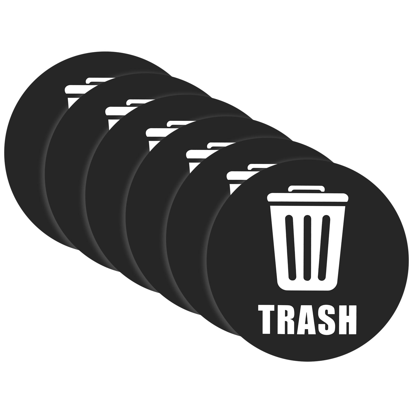 Unique Bargains Self-Adhesive Sign Decals Recycle Trash Sticker Bin Label Black