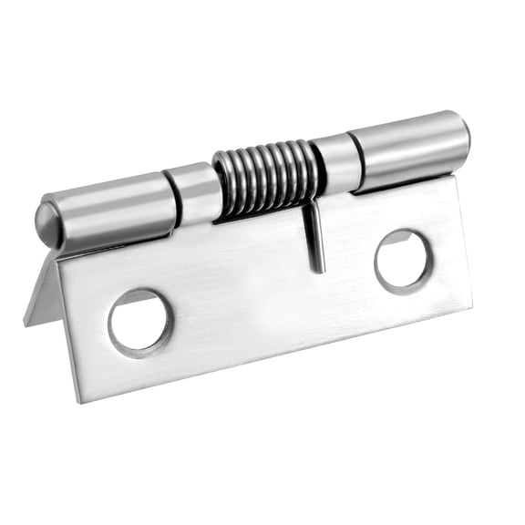 Unique Bargains Self Closing Spring Hinge 1.5" Stainless Steel Brushed Hardware