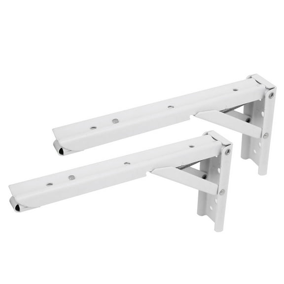 Unique Bargains Self Lock Spring Loaded Foldable Shelf Bracket Brace Support 20x11cm 2pcs