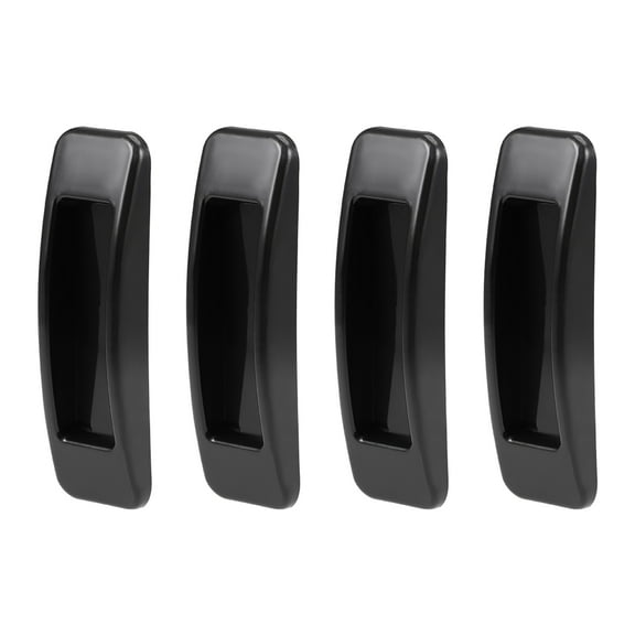 Unique Bargains Self-Stick Pull Handle Stick-on Handles for Kitchen Furniture Door Window ABS Plastic Black 4Pairs