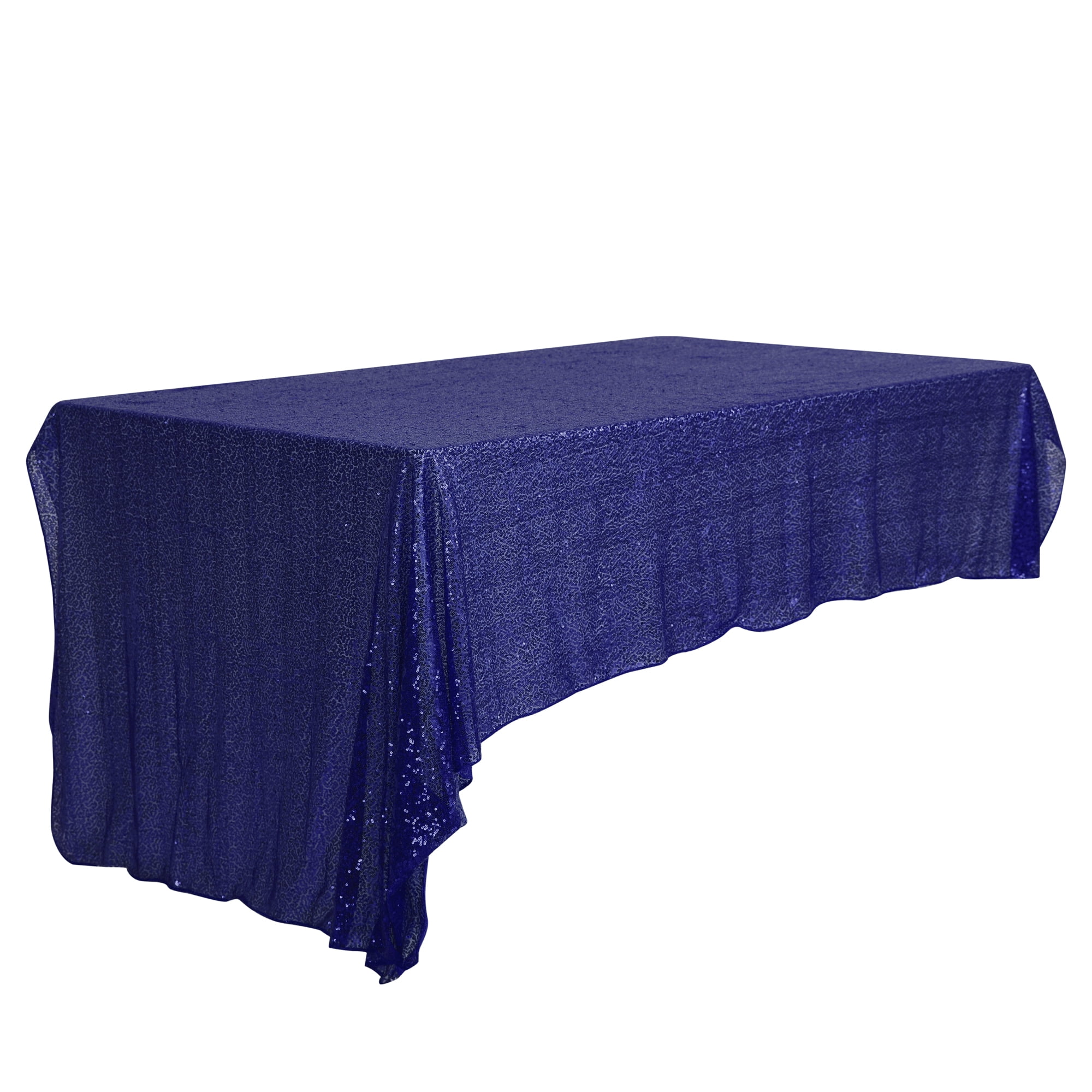 Unique Bargains Sequin Table Covers for Dining Room Parties or Dances Tablecloths Blue 47"x47"