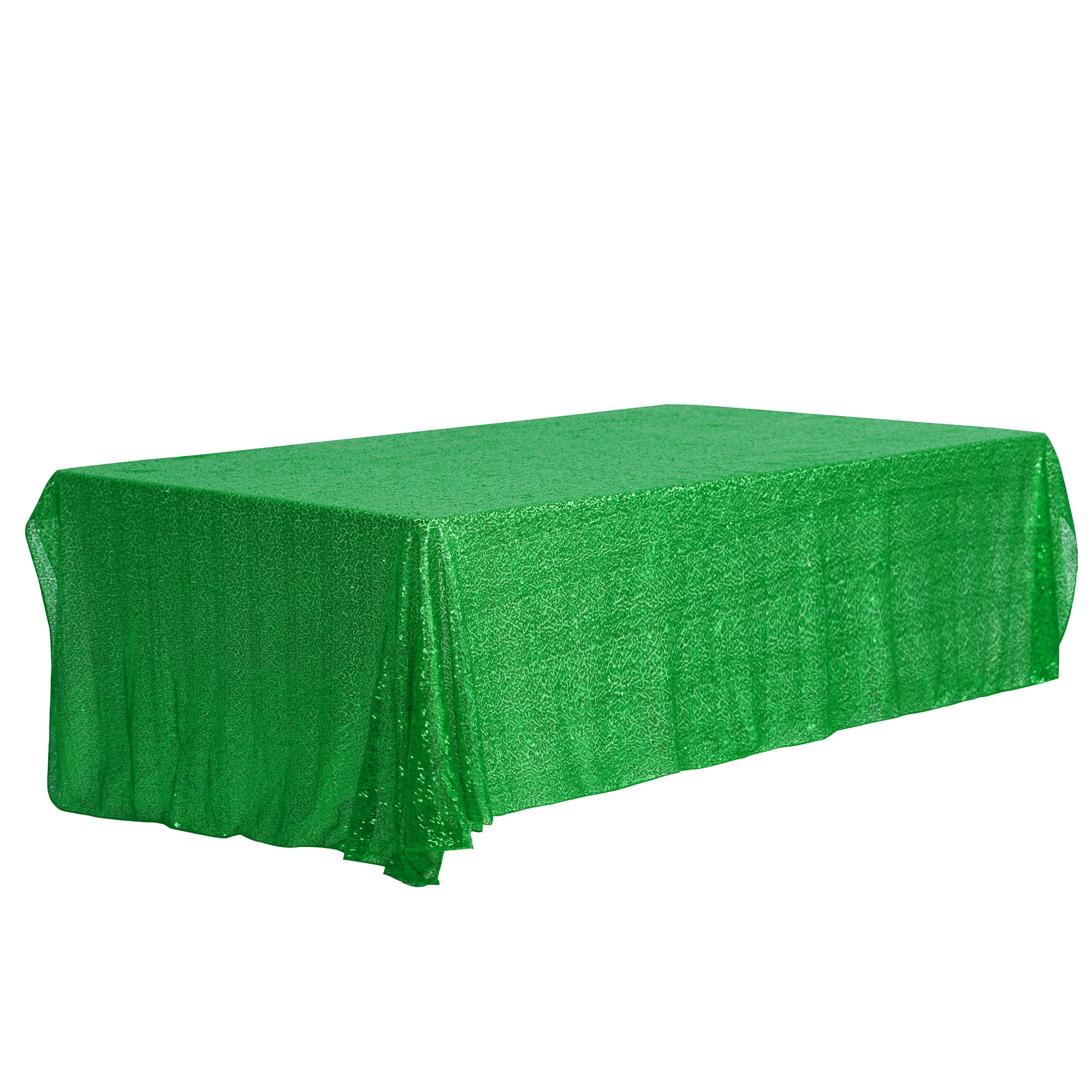 Unique Bargains Sequin Table Covers for Dining Room Parties or Dances Tablecloths Green 47"x59"