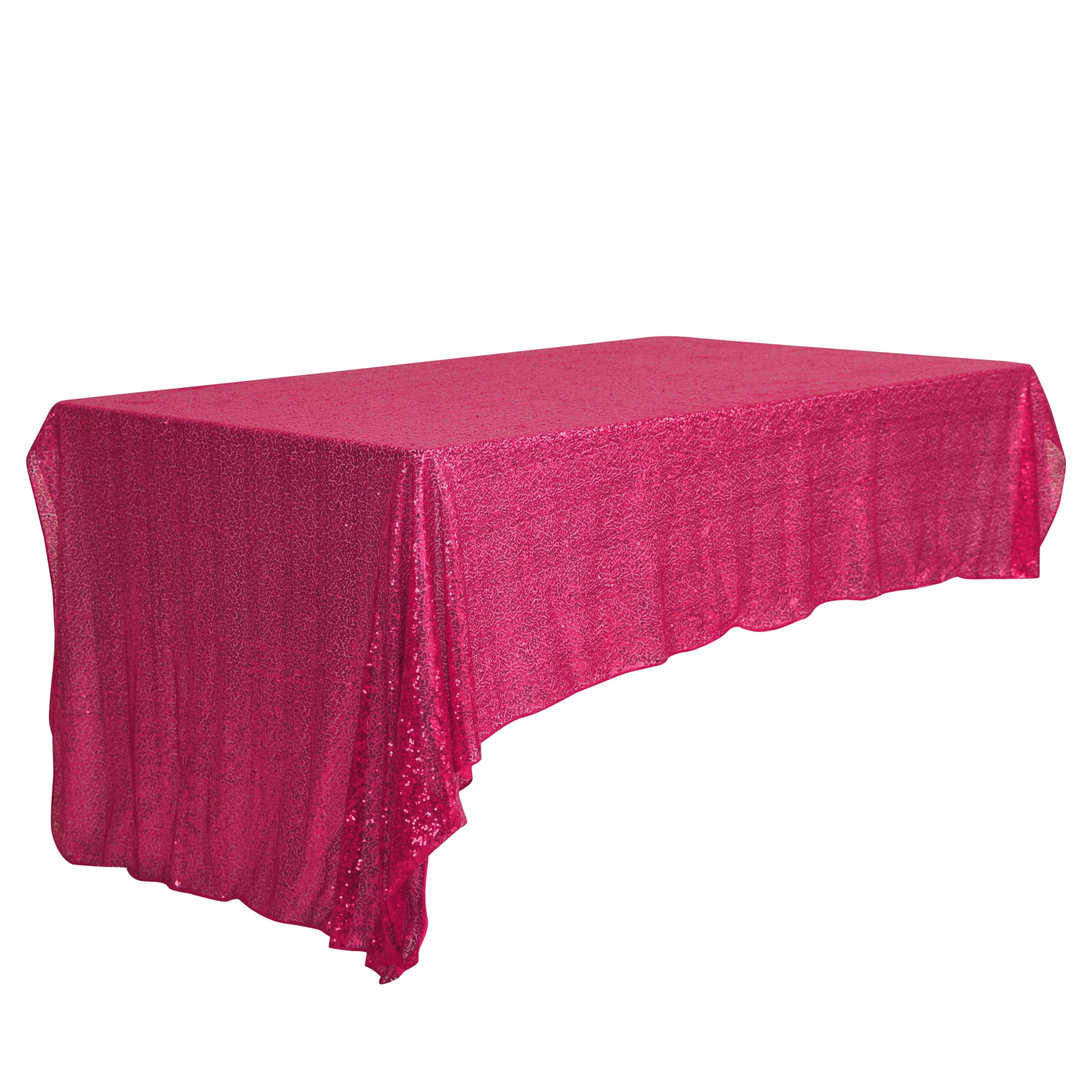 Unique Bargains Sequin Table Covers for Dining Room Parties or Dances Tablecloths Pink 47"x47"