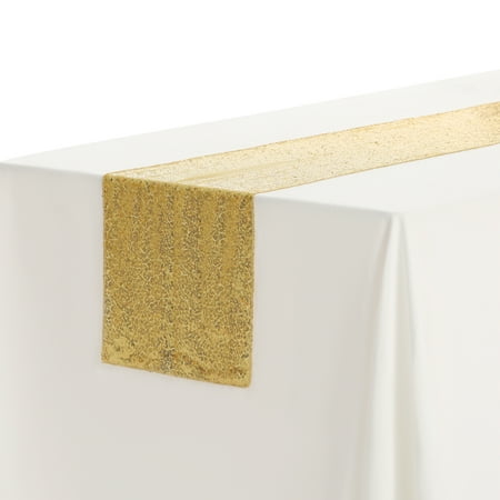 Unique Bargains Sequin Table Runner, Gold, 12" W x 71" L