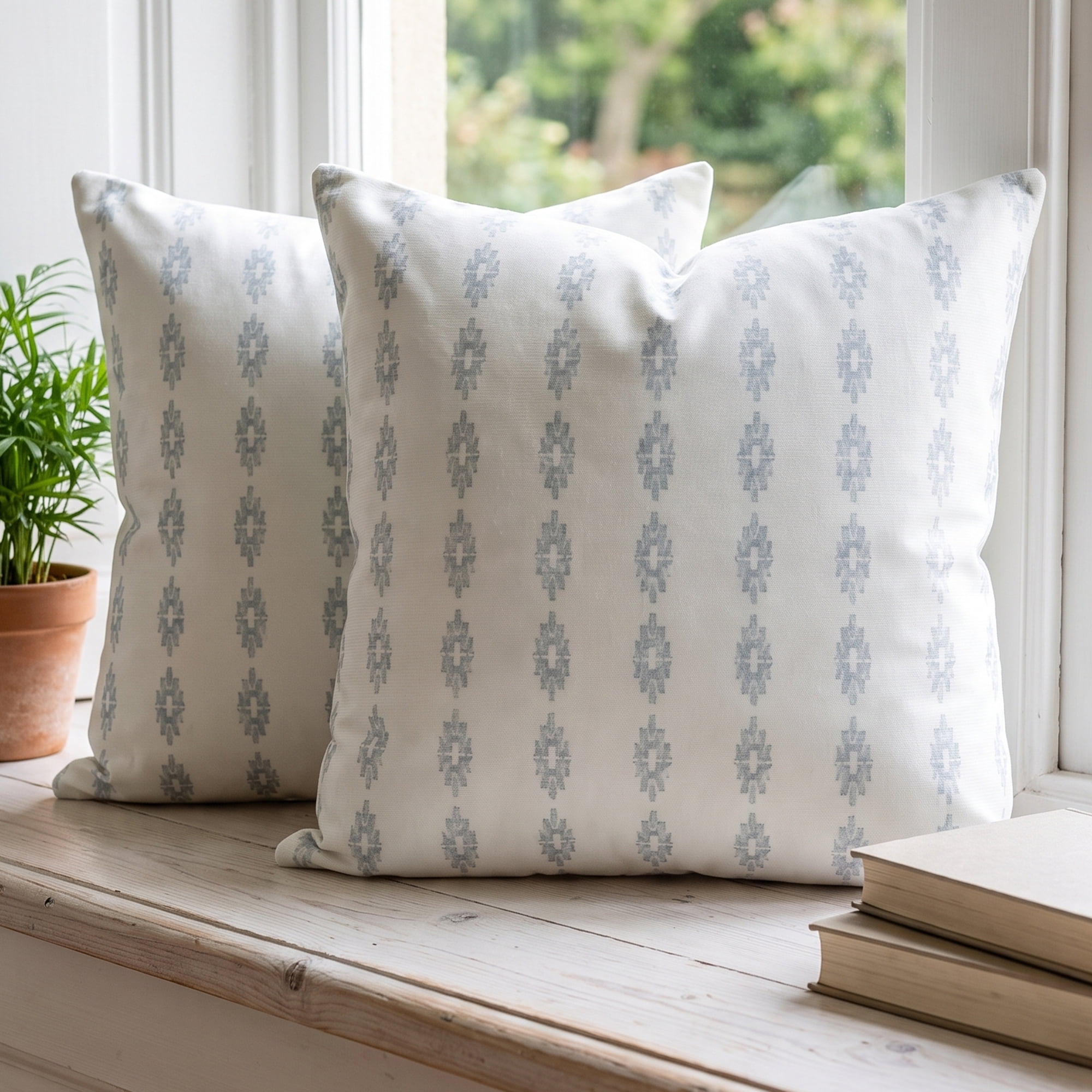 Unique Bargains Set of 2 Modern Botanical Floral Printed Throw Pillow Covers Grey 18"x18"