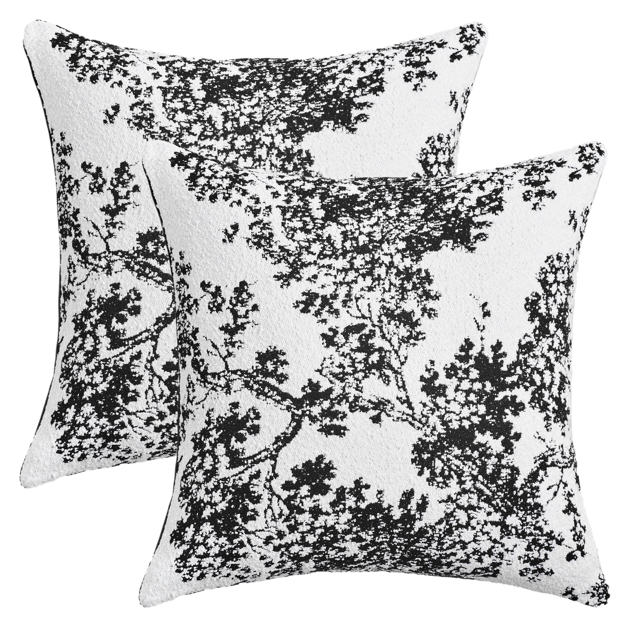 Unique Bargains Set of 2 Chenille Pillow Cushion Covers and Bedroom Black