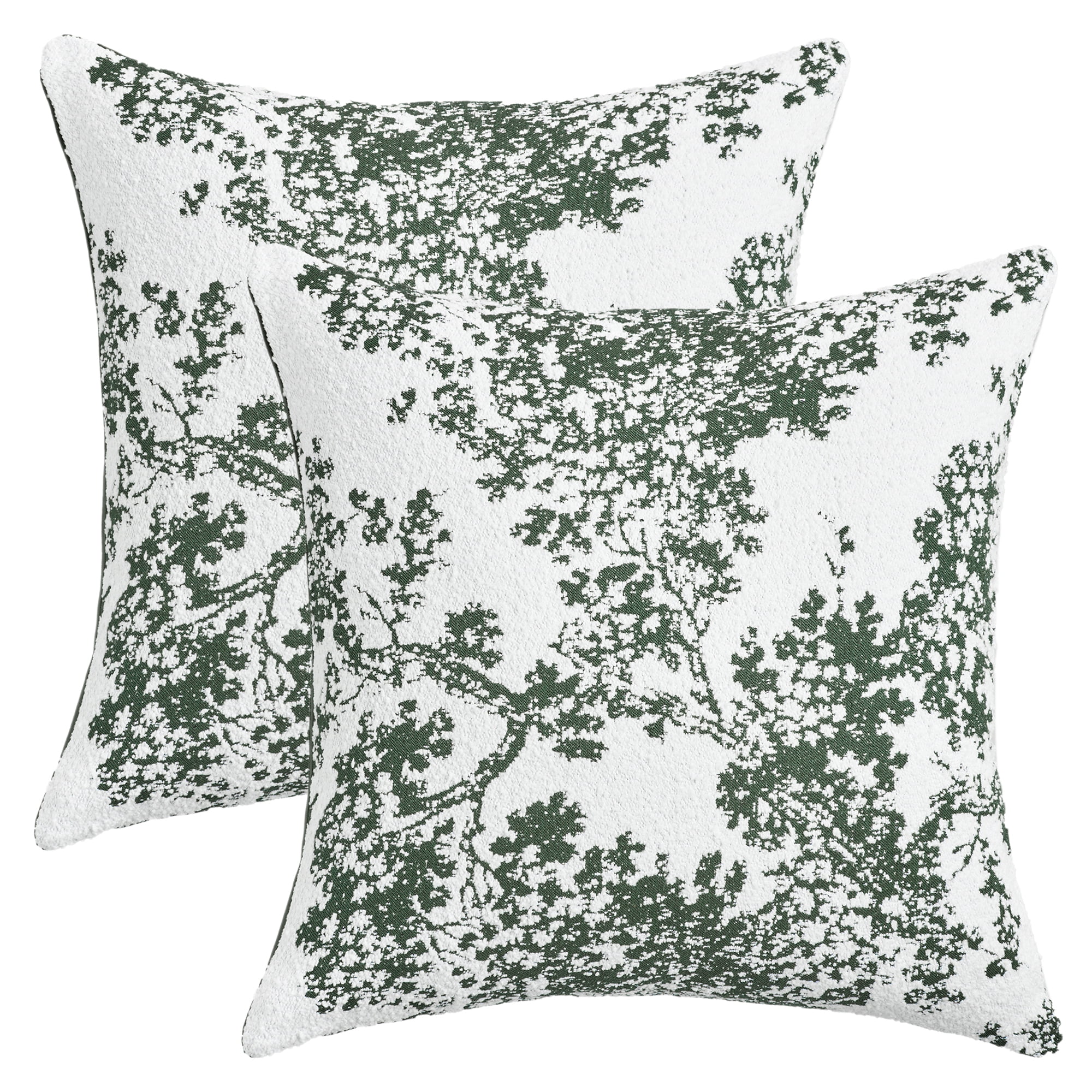 Unique Bargains Set of 2 Chenille Pillow Cushion Covers and Bedroom Green