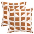 thumbnail image 1 of Unique Bargains Set of 2 Geometric Soft Plush Cushion Case Pillow Covers 18" x 18" Coffee, 1 of 6