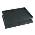thumbnail image 1 of Unique Bargains Set of 2 PU Leather Jewelry Boxes Organizer Trays with Removable Dividers Black Flat Tray, 1 of 6