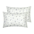 thumbnail image 1 of Unique Bargains Set of 2 Pillowcase for Hair and Skin Soft Cotton Floral Pillow Cases Blue, 1 of 7