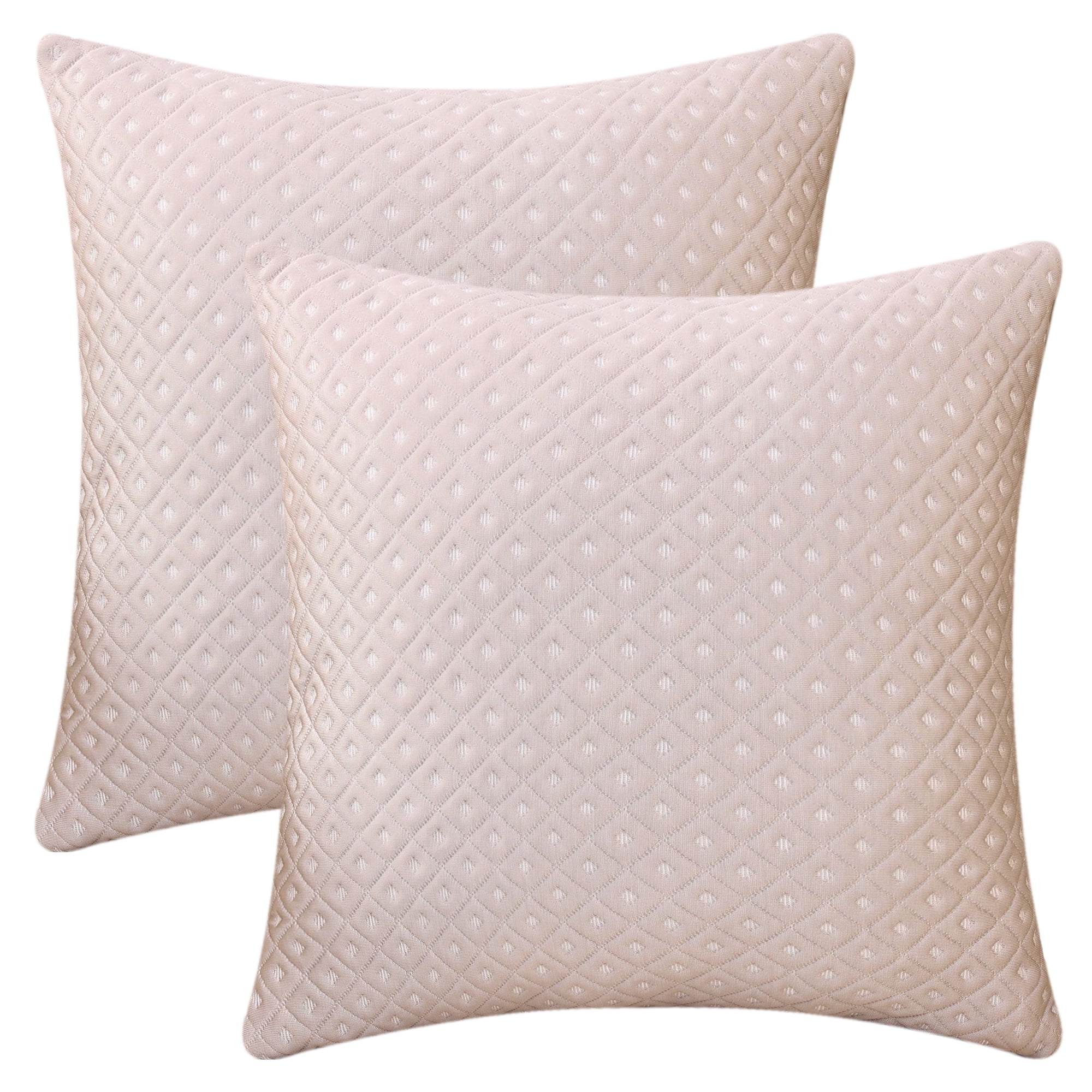 Unique Bargains Set of 2 Soft Modern Geometric Pillow Cushion Cases Beige 18" x 18"