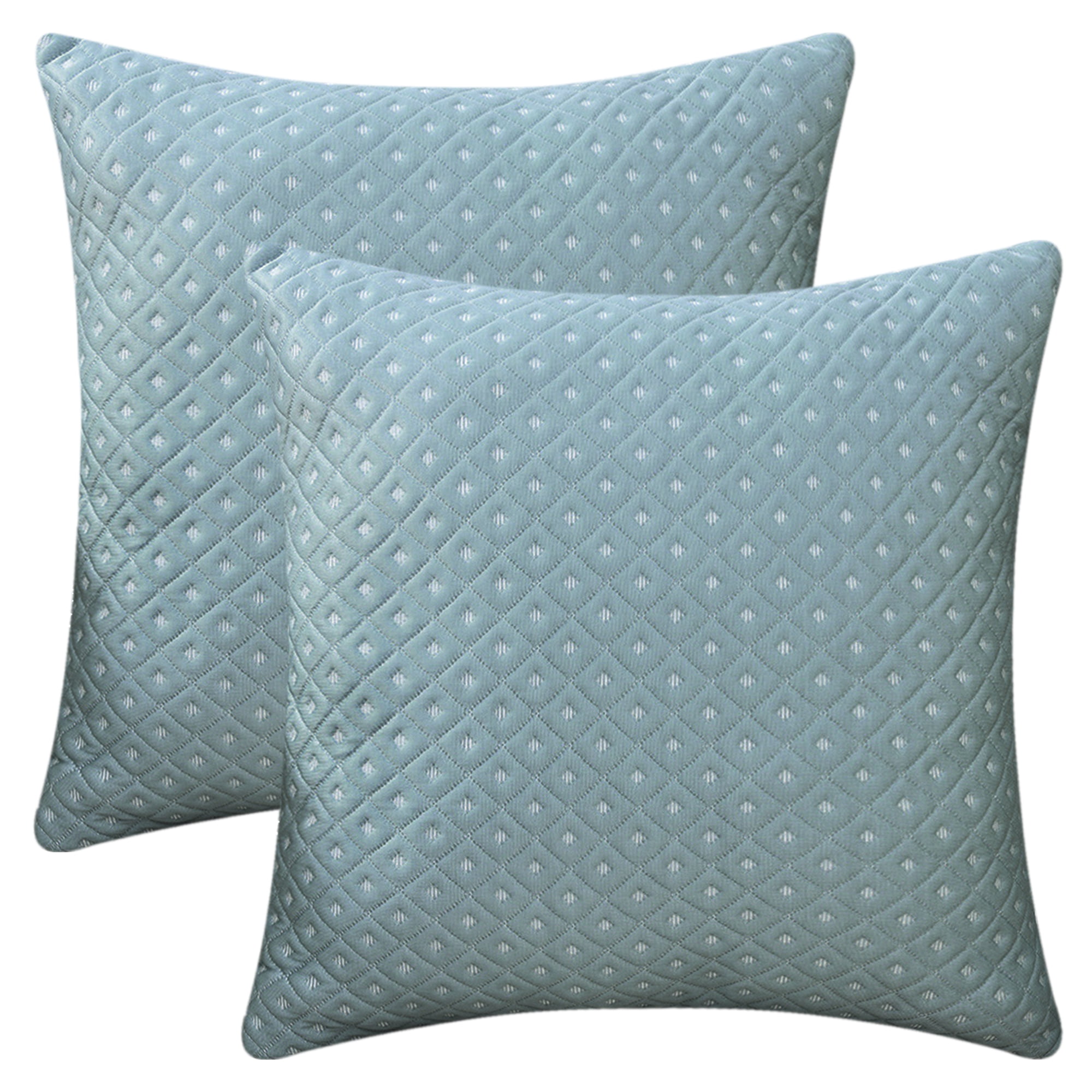 Unique Bargains Set of 2 Soft Modern Geometric Pillow Cushion Cases Blue 18" x 18"