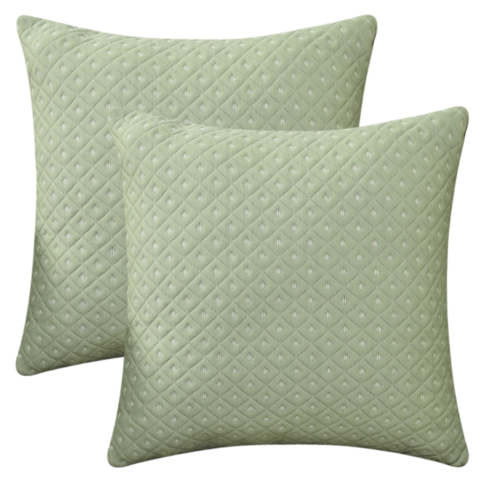 Unique Bargains Set of 2 Soft Modern Geometric Pillow Cushion Cases Green 20" x 20"