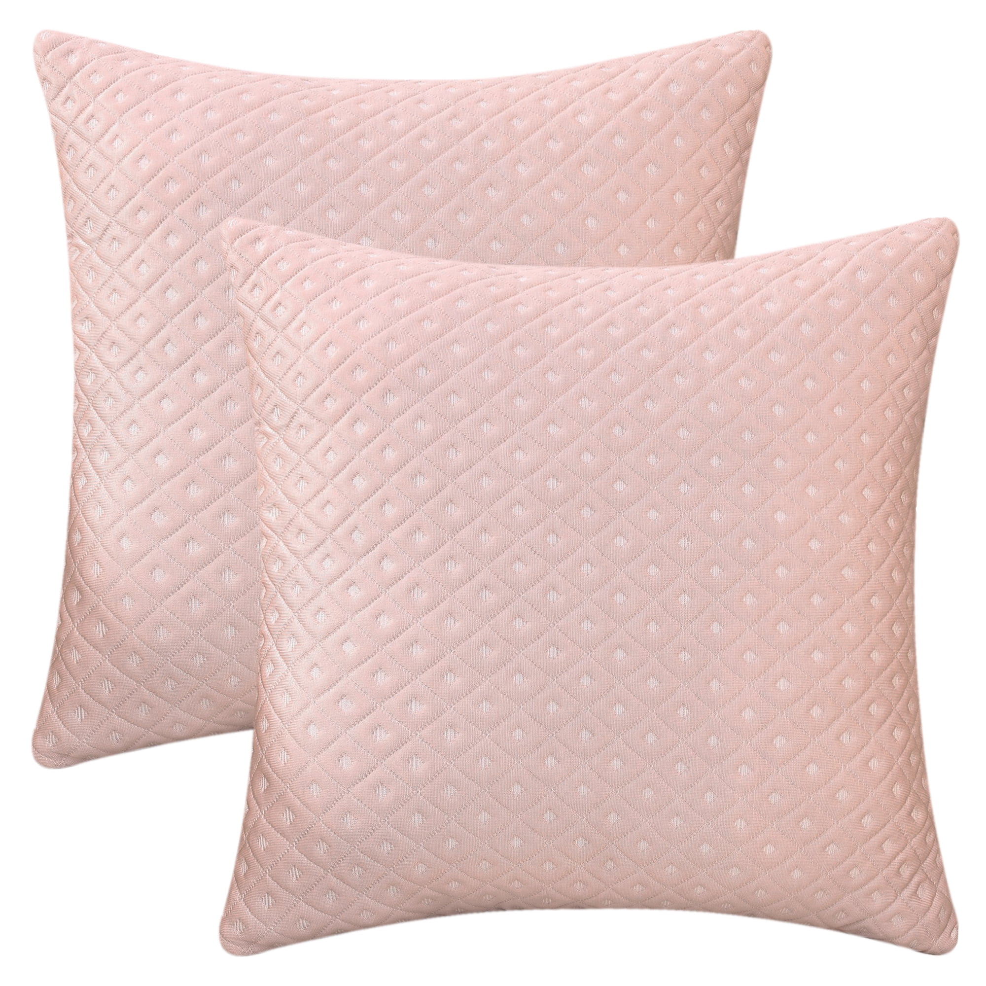 Unique Bargains Set of 2 Soft Modern Geometric Pillow Cushion Cases Pink 20" x 20"