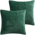 thumbnail image 1 of Unique Bargains Set of 2 Soft Water Repellent Throw Pillow Covers Emerald Green 20x20 Inch, 1 of 8