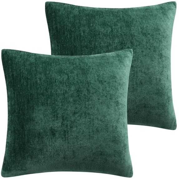 Unique Bargains Set of 2 Soft Water Repellent Throw Pillow Covers Emerald Green 20x20 Inch