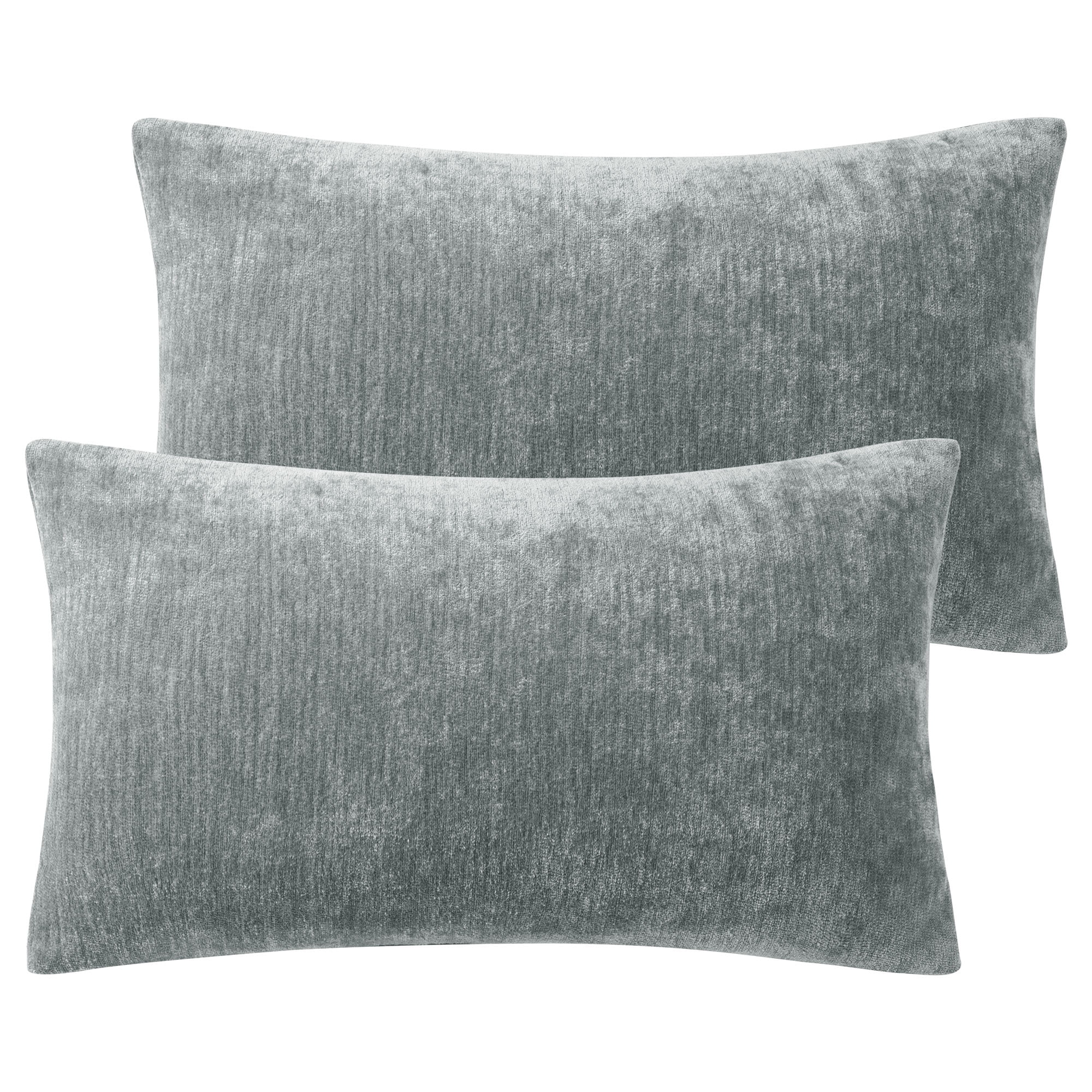 Unique Bargains Set of 2 Soft Water Repellent Throw Pillow Covers Light Gray 12x20 Inch