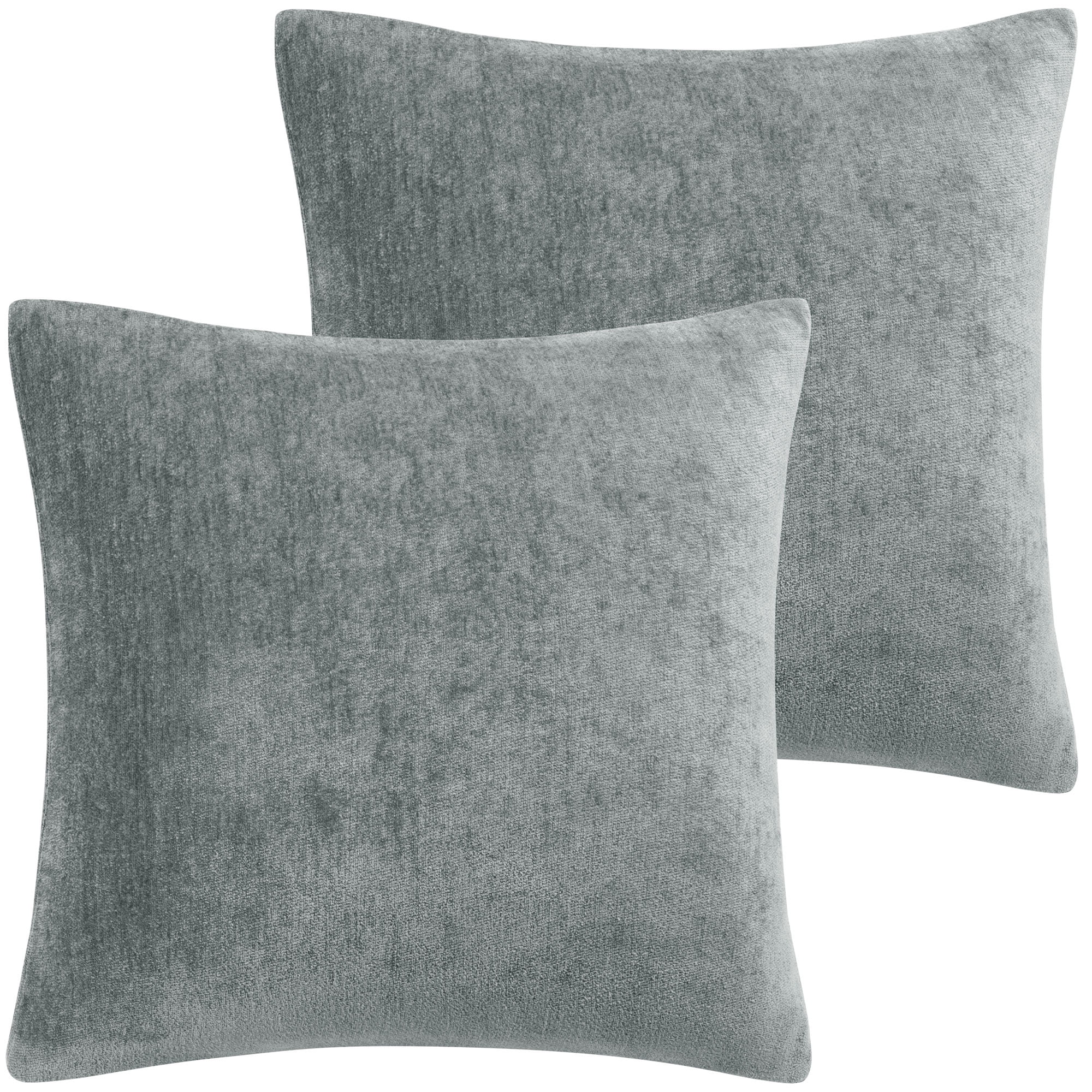 Unique Bargains Set of 2 Soft Water Repellent Throw Pillow Covers Light Gray 16x16 Inch
