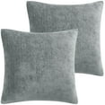 thumbnail image 1 of Unique Bargains Set of 2 Soft Water Repellent Throw Pillow Covers Light Gray 20x20 Inch, 1 of 8